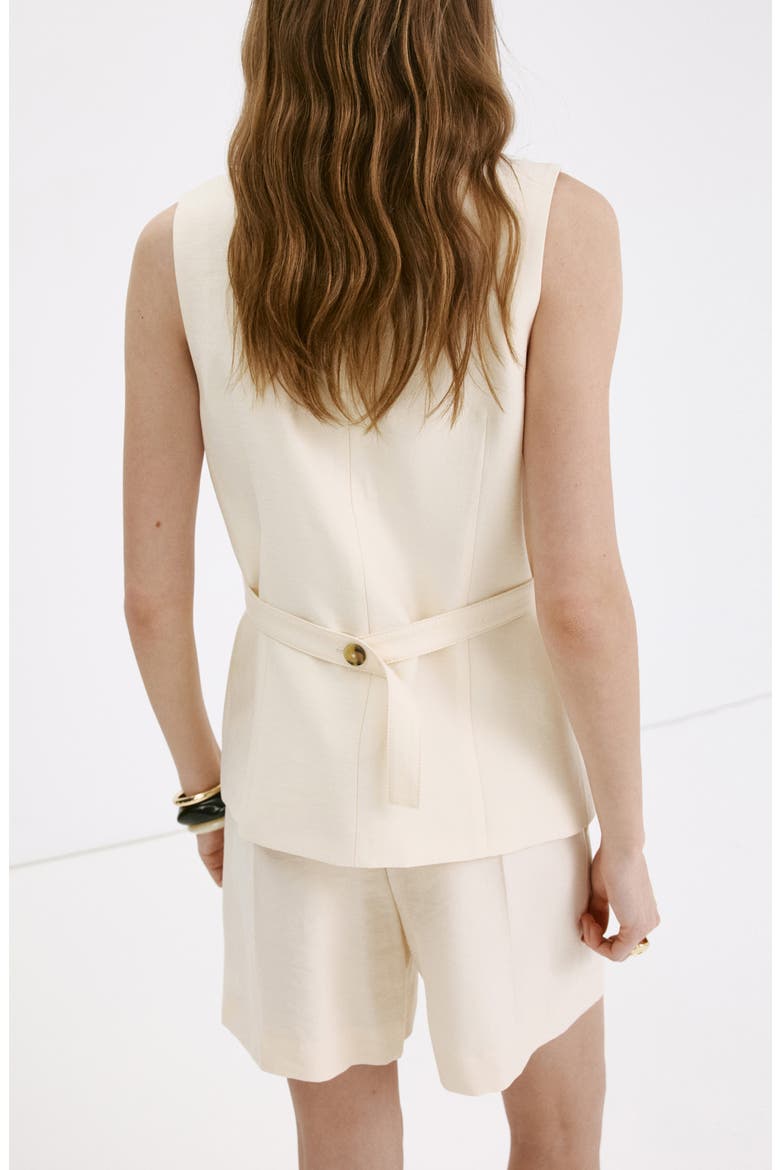 Pocket Button Front Vest, Alternate, color, ECRU