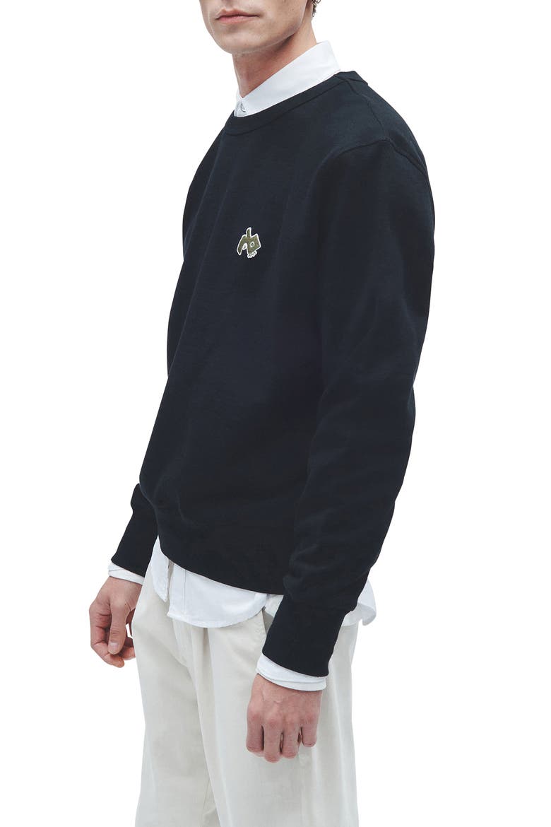 Monster Crewneck Sweatshirt, Alternate, color, BLACK
