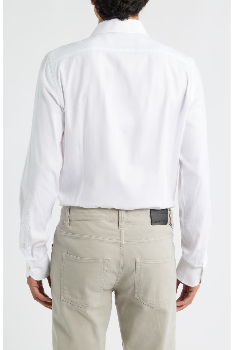 Modern Fit Flannel Dress Shirt, Alternate, color, WHITE