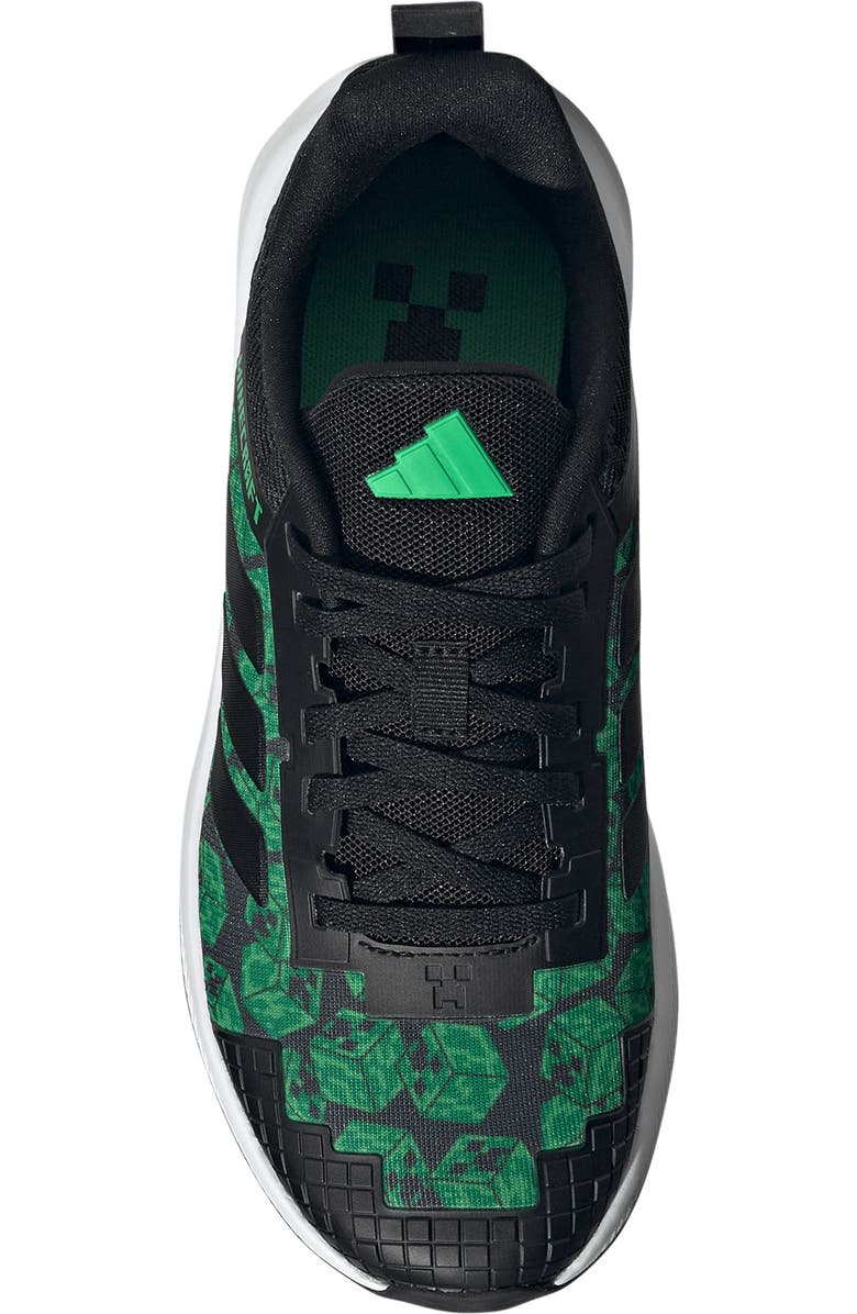 adidas x Minecraft<sup>®</sup> Kids' Fortarun 4.0 Sneaker, Alternate, color, Core Black/ Footwear White