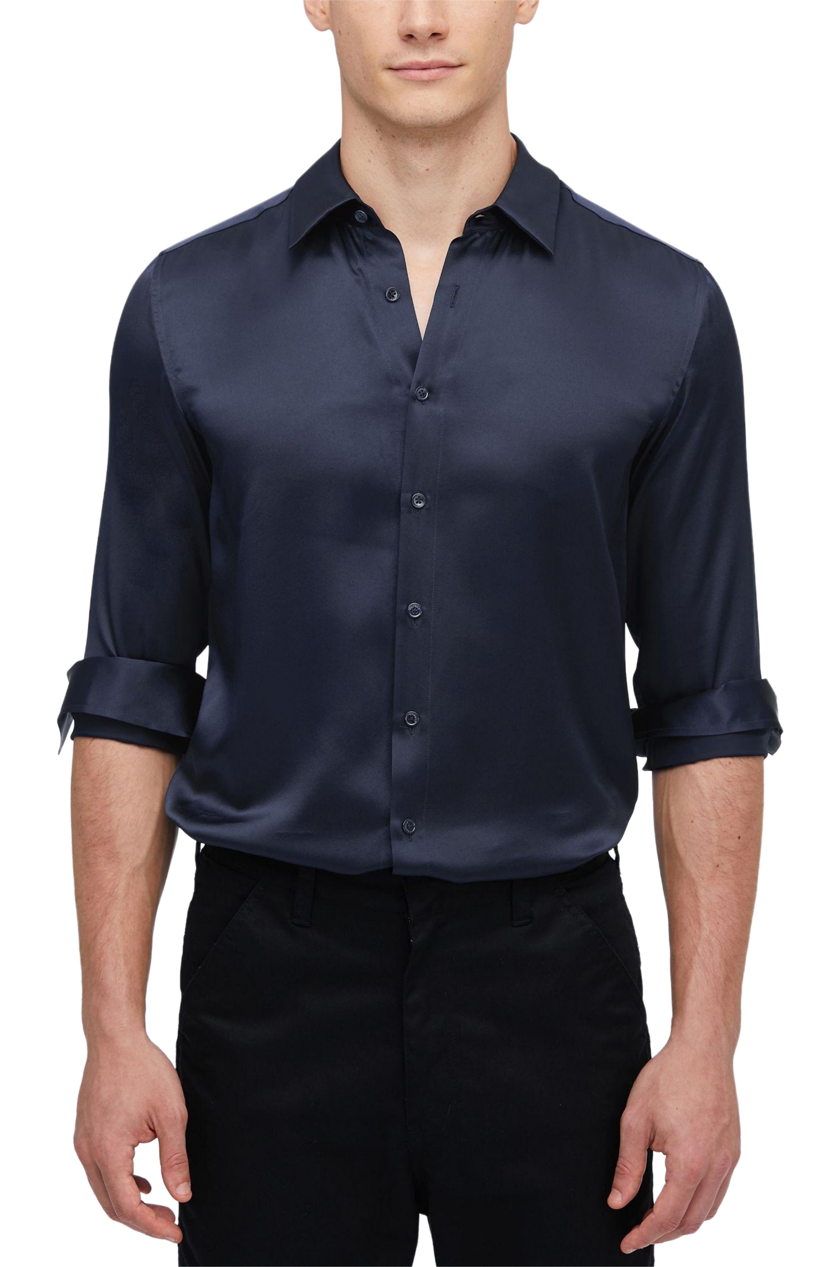 Mulberry Silk Basic Mens Shirt - image 5