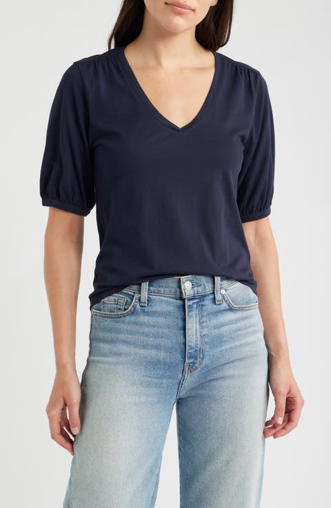 Puff Sleeve Cotton T-Shirt