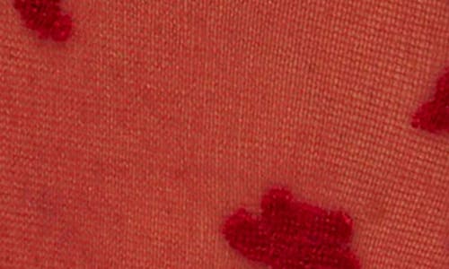 Free People Flocked Floral Tights In Red