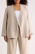 Eileen Fisher Open Front Organic Linen Jacket