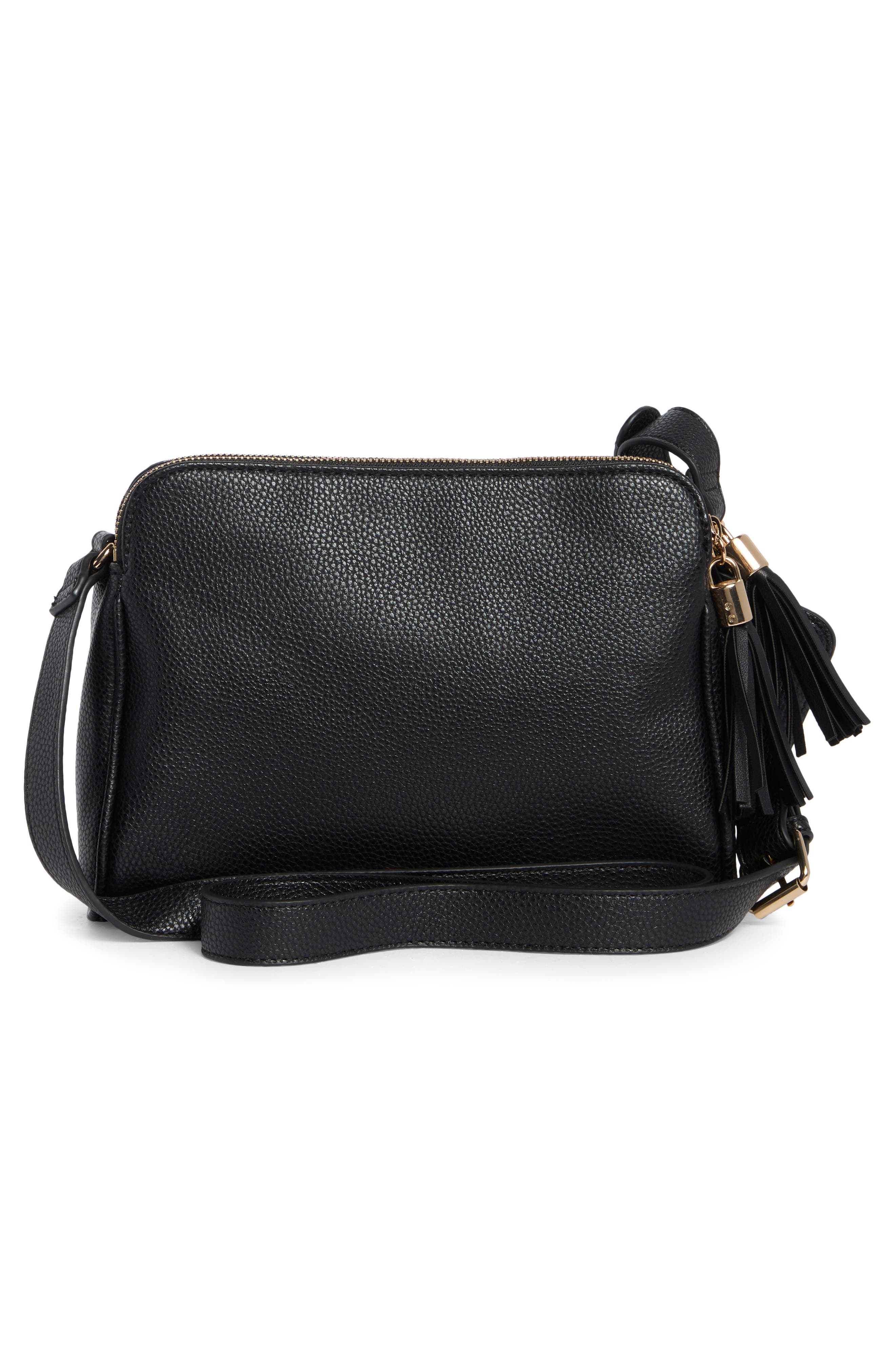 Nanette Lepore Siobhan Tassel Crossbody Bag, Alternate, color, Black