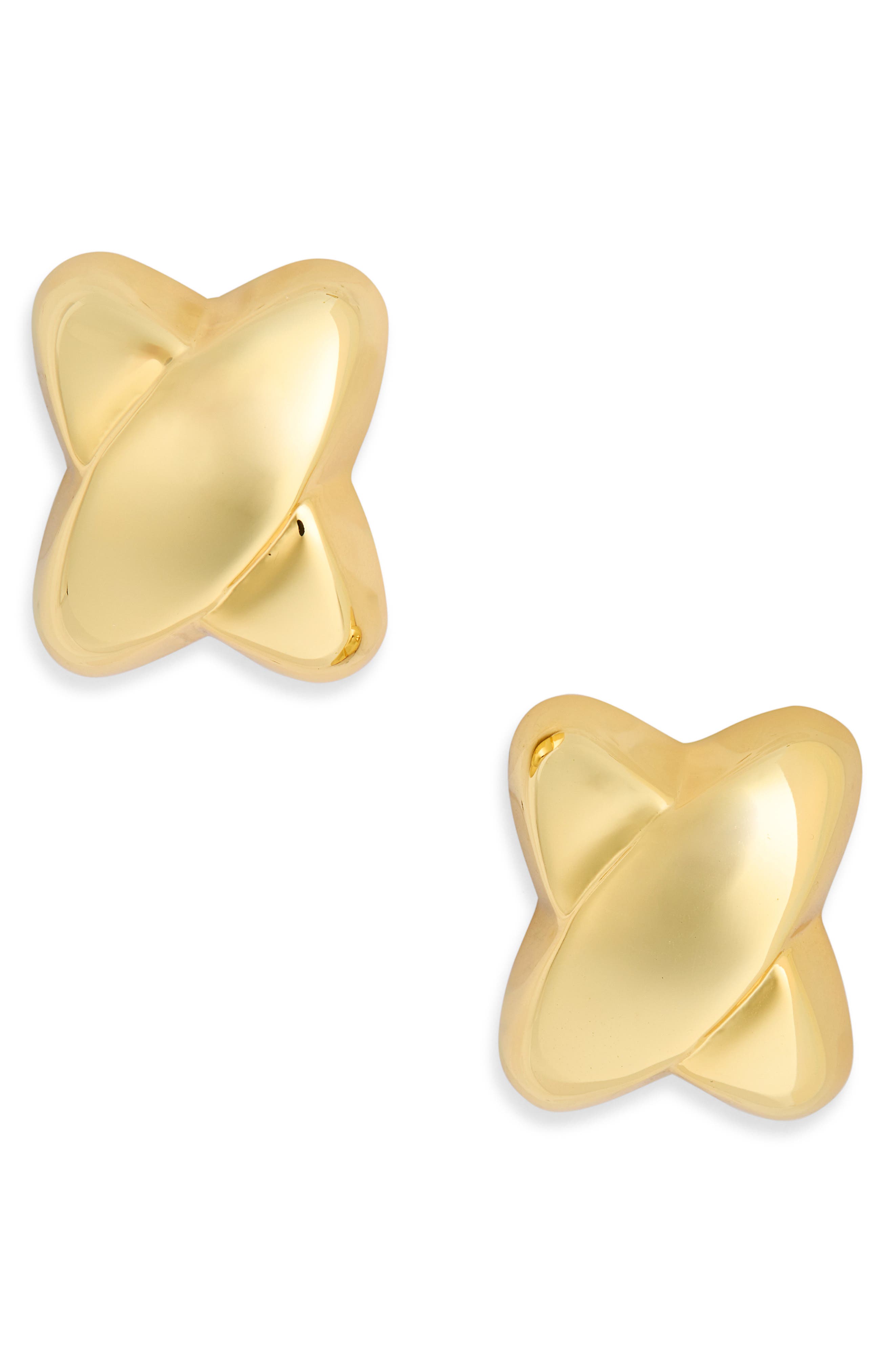 Argento Vivo Sterling Silver Puffy X Stud Earrings