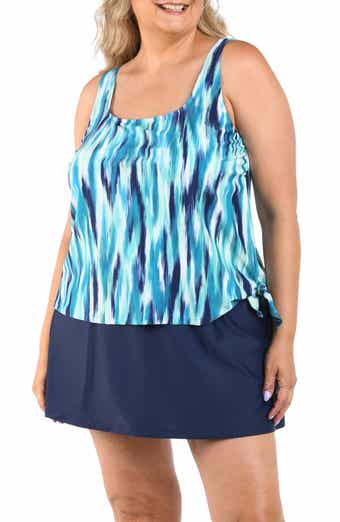Crystal Faux Skirtini One-Piece Swimsuit