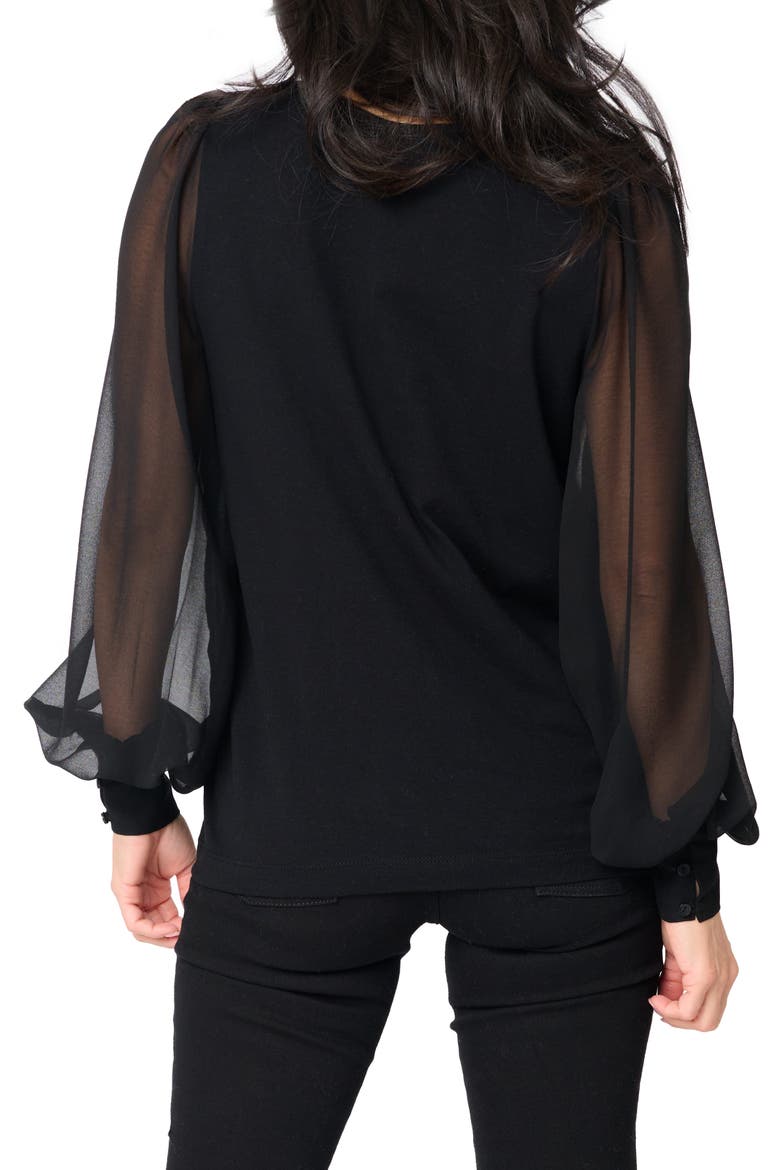 Long Sleeve Top, Alternate, color, BLACK