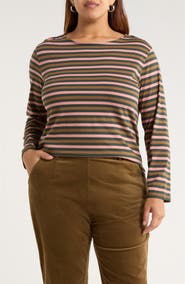 Seasalt Cornwall Sailor Stripe Long Sleeve Organic Cotton T-Shirt