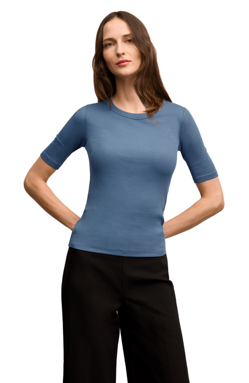 M.M.LaFleur Chana Fitted T-Shirt in Moonlight Blue  product