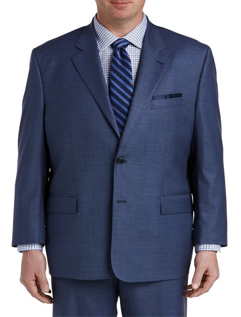 Big & Tall Jacket-Relaxer Sharkskin Suit Jacket