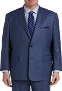 Oak Hill Premium by DXL Big & Tall Jacket-Relaxer Sharkskin Suit Jacket