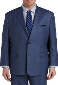 Oak Hill Premium by DXL Big & Tall Jacket-Relaxer Sharkskin Suit Jacket
