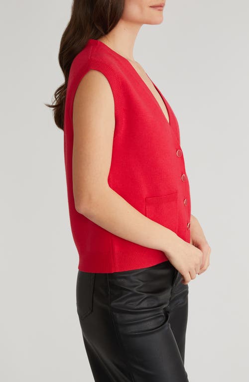 525 Button-up Sweater Vest In Red
