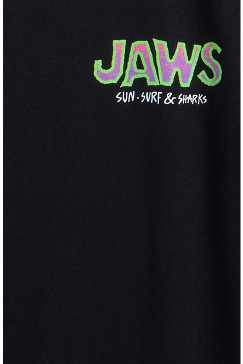 Kids' Jaws Doodle Cotton Graphic T-Shirt, Alternate, color, BLACK