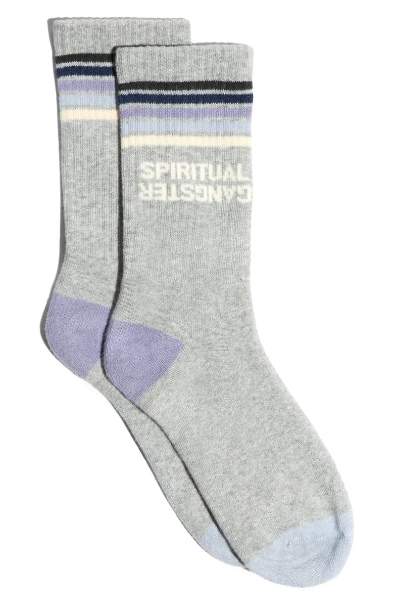 Spiritual Gangster Aura Crew Socks, Main, color, Heather Grey