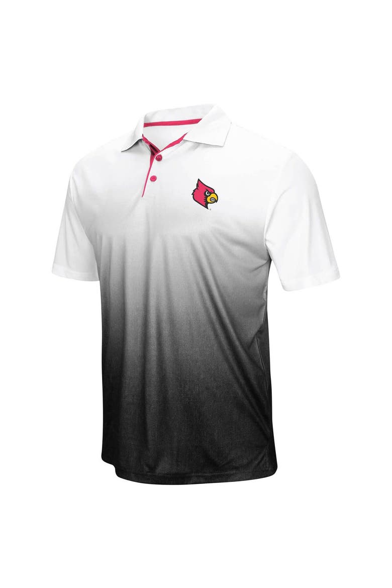 Men's Colosseum Heathered Gray Louisville Cardinals Magic Team Logo Polo, Main, color, Heather Gray