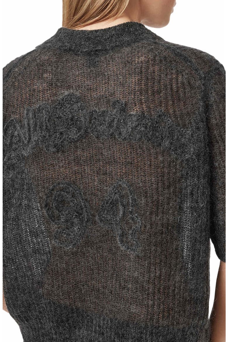 Anabel Mohair & Merino Wool Blend Polo Tee, Alternate, color, GRAPHITE GREY