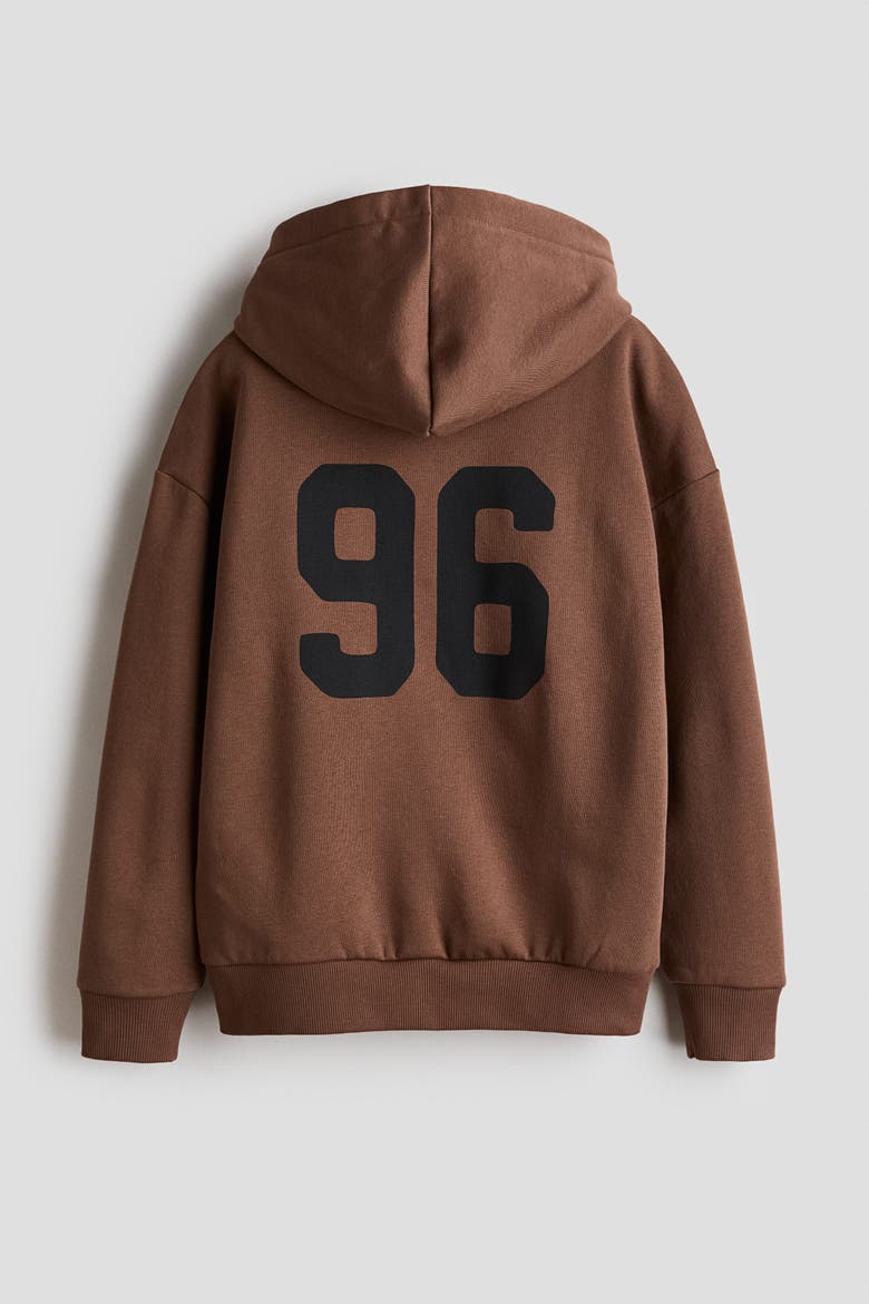Printed Hoodie, Alternate, color, Brown/NYC