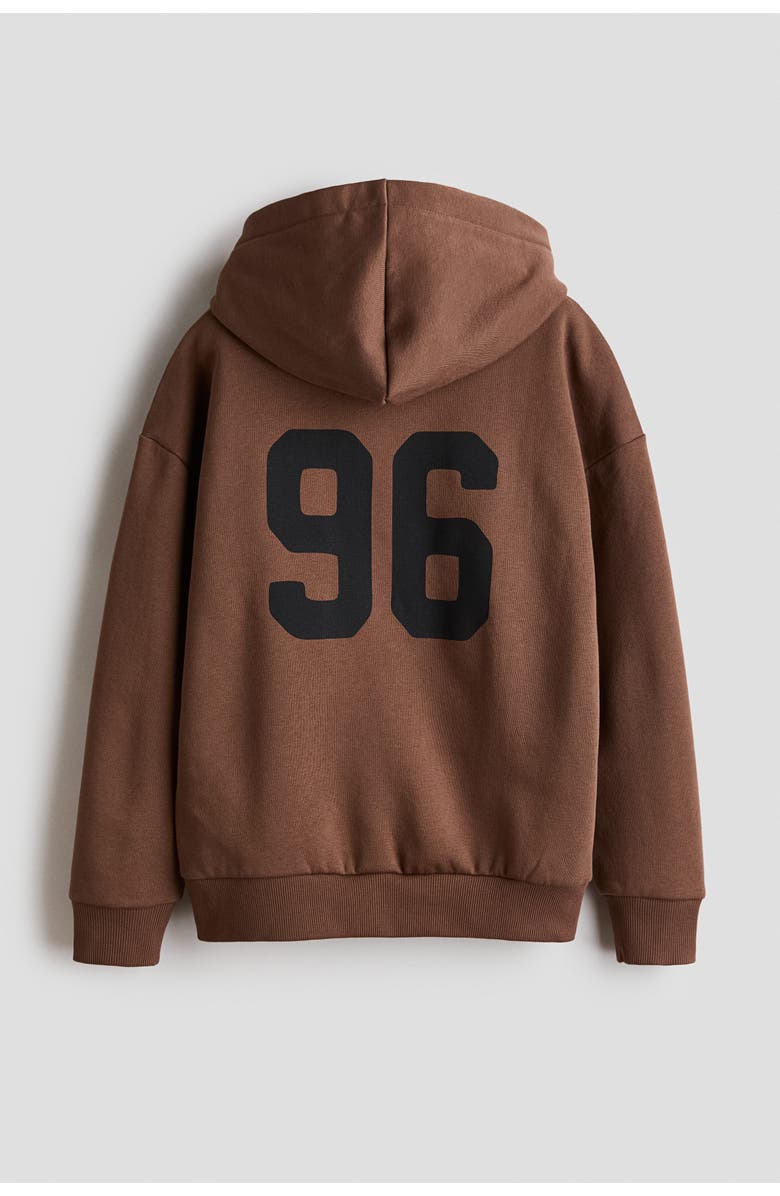 H&M Printed Hoodie, Alternate, color, Brown/Nyc