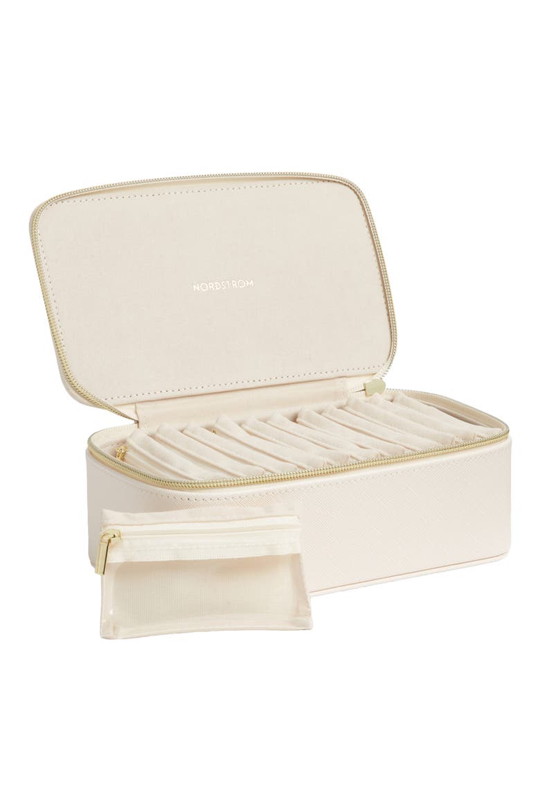 Rectangle Pouch Jewelry Box, Alternate, color, CREAM