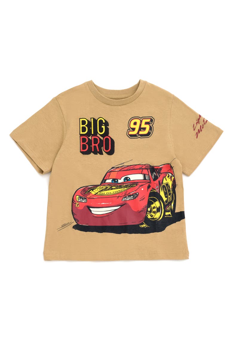 Cars Lightning McQueen Short Sleeve T-Shirt, Main, color, Tan Lightning McQueen