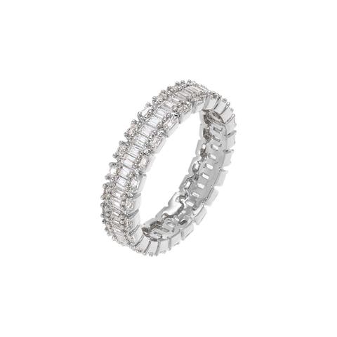 CZ X Baguette Eternity Ring