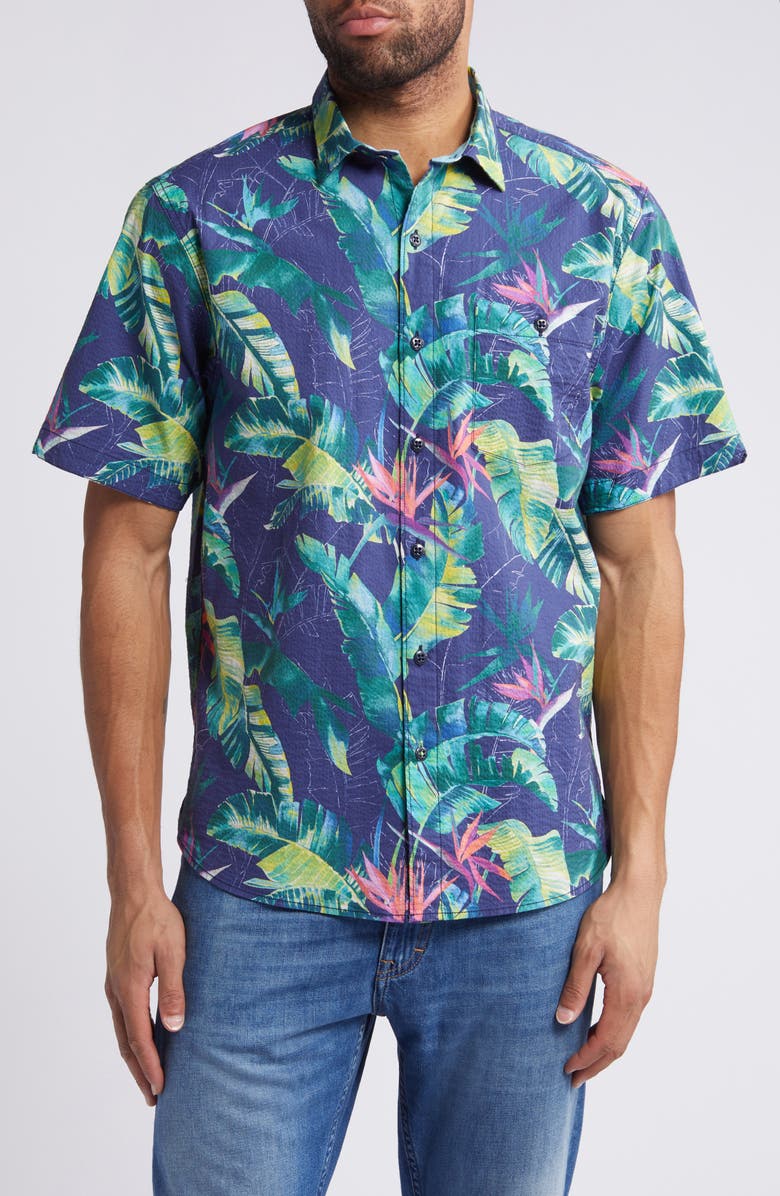 Tommy Bahama Nova Wave Sunnyvale Blooms Short Sleeve Cotton Button-Up Shirt, Main, color, 