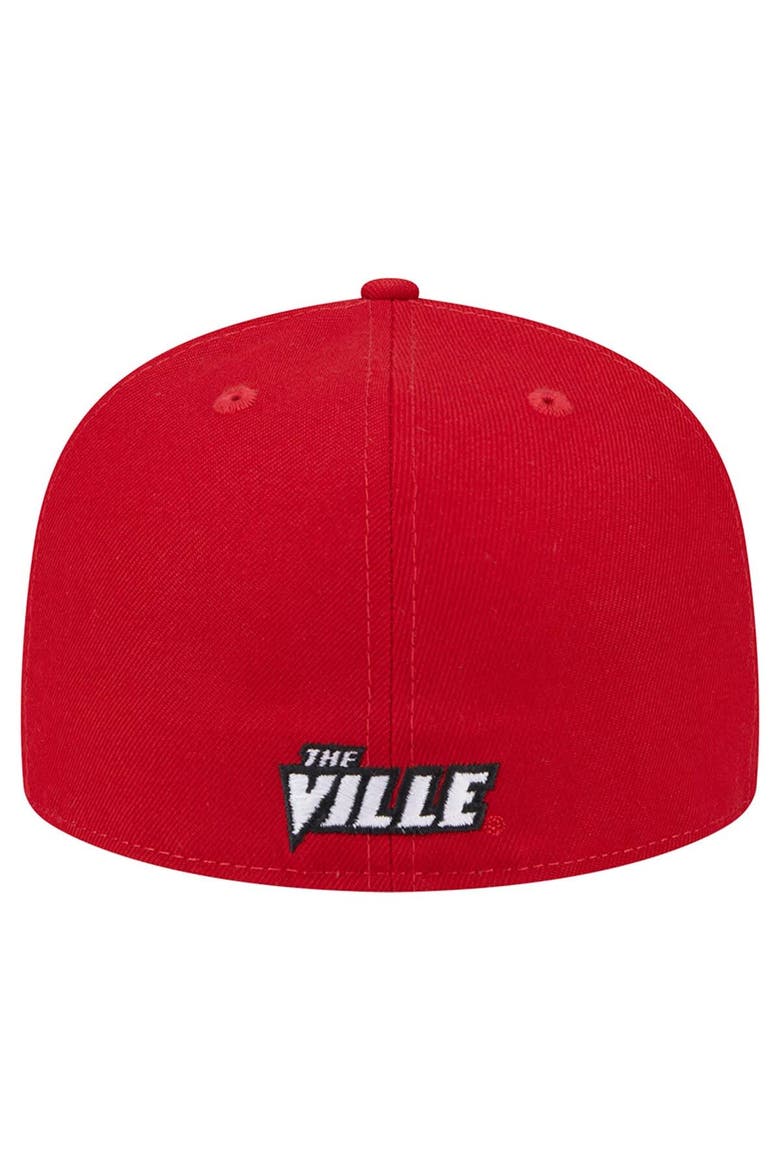 Men's New Era Red Louisville Cardinals 59FIFTY Fitted Hat, Alternate, color, Red