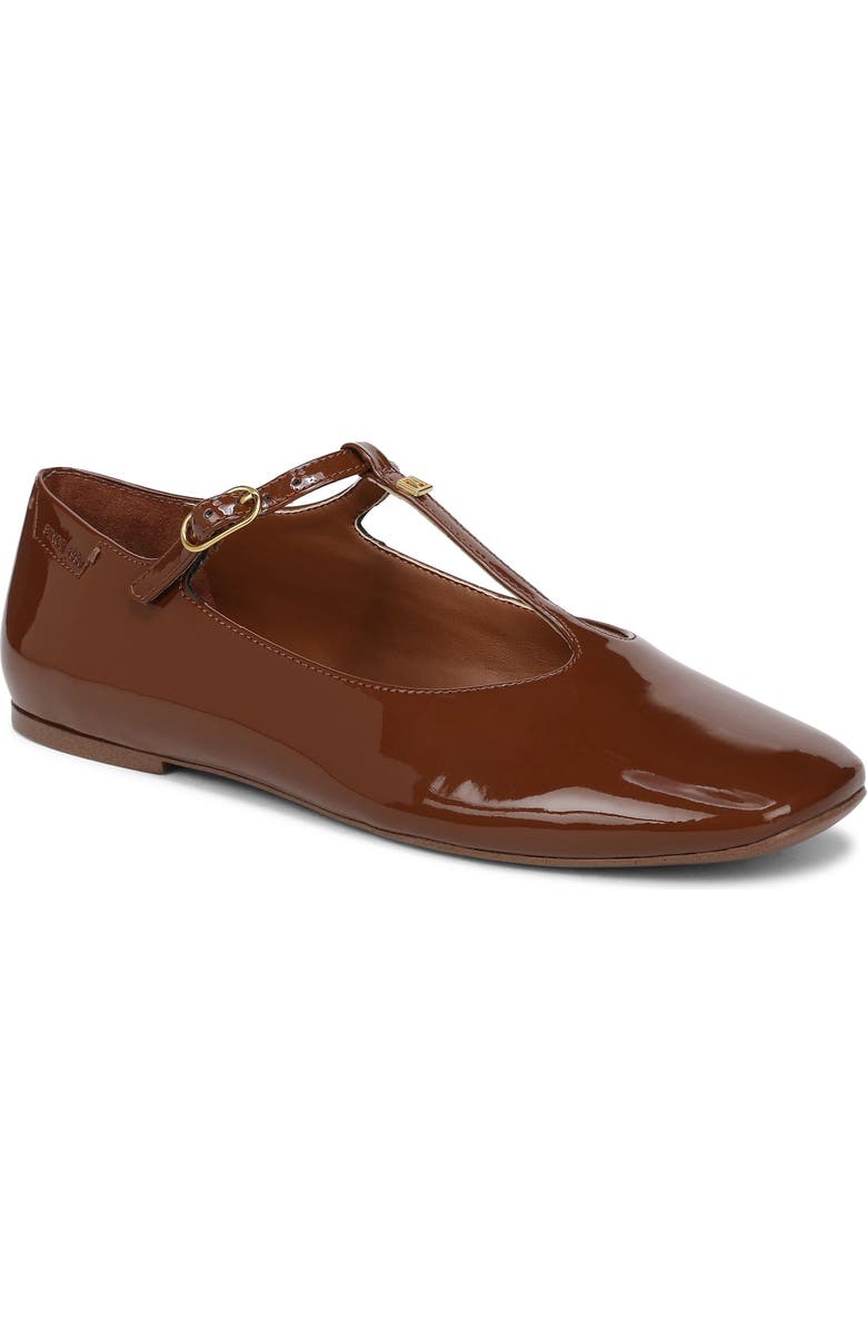 Franco Sarto Marylee T-Strap Flat, Main, color, Saddle Tan