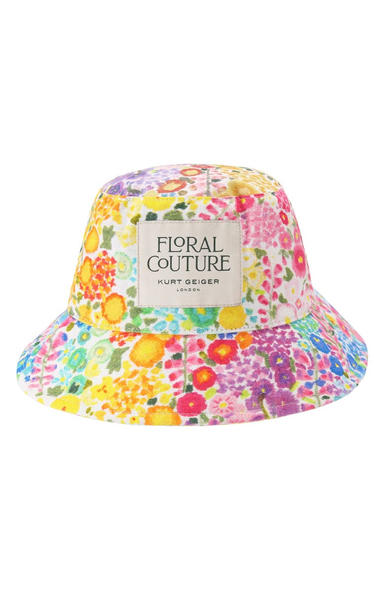 Kurt Geiger London Floral Couture Bucket Hat, Alternate, color, Yellow Multi