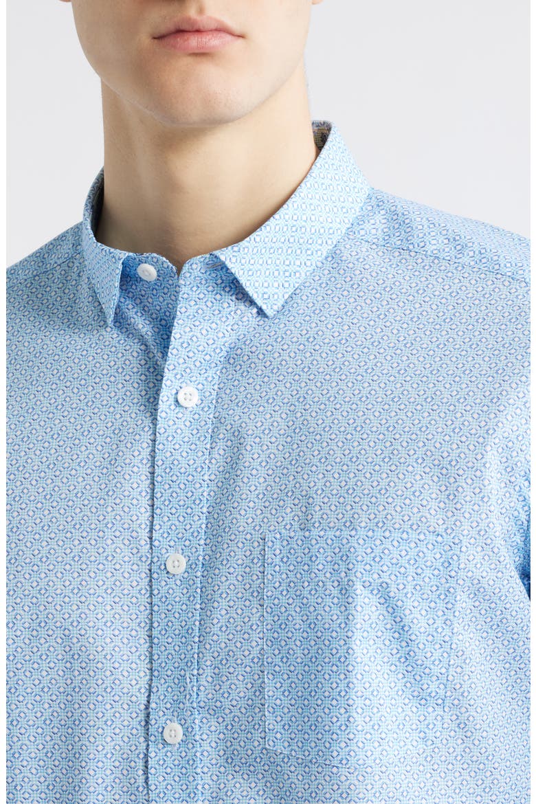 Diamond Print Button-Up Shirt, Alternate, color, BLUE