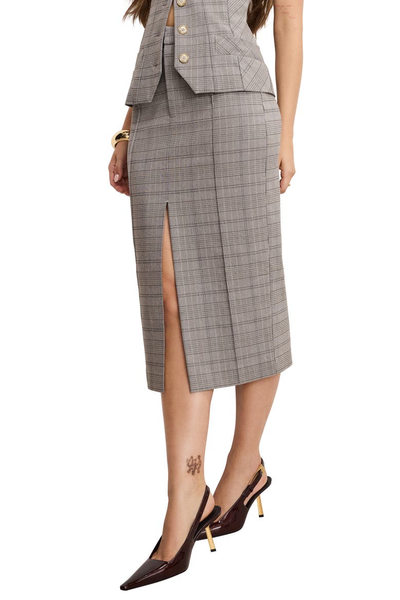 Plaid Midi Skirt, Main, color, GLEN PLAID001