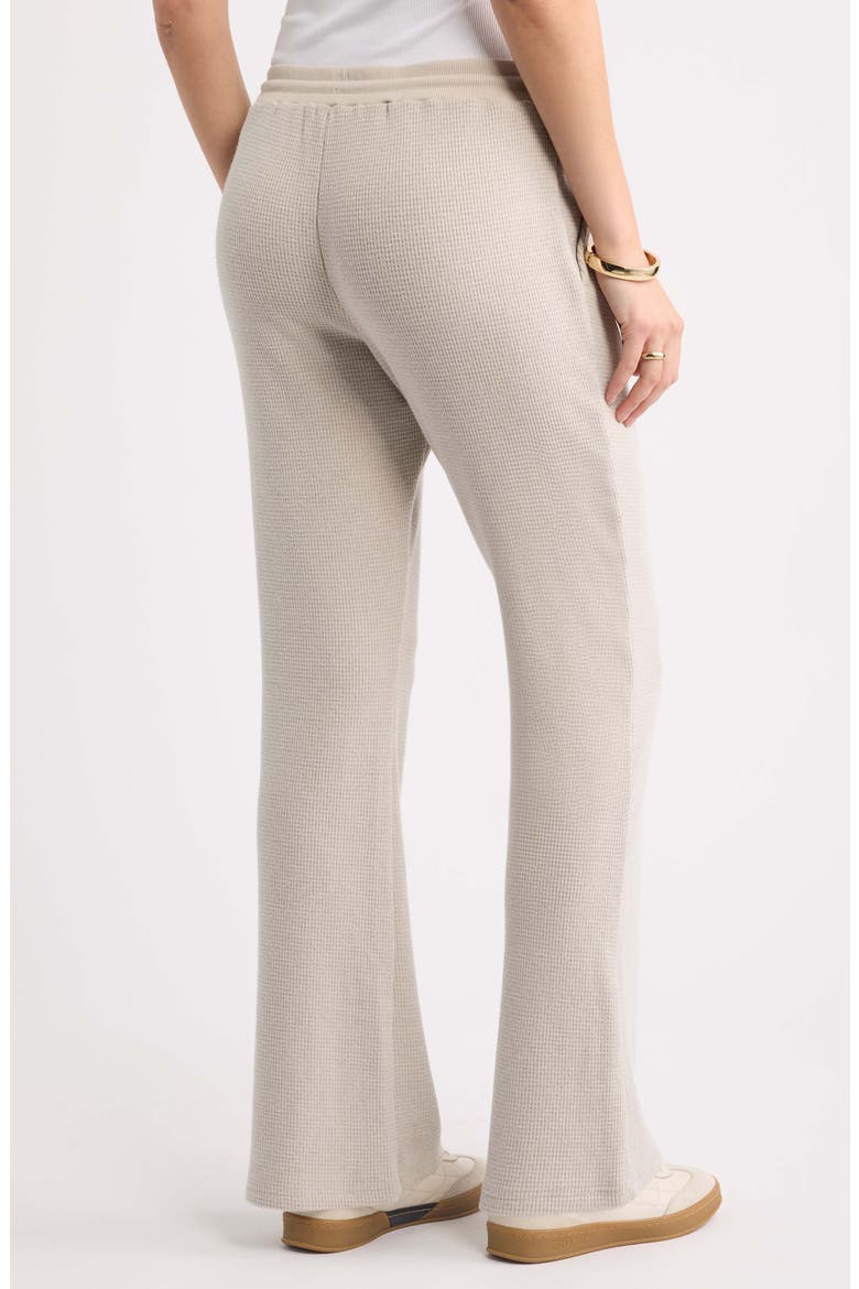 Waffle Flare Leg Pants, Alternate, color, TAN DOESKIN HEATHER