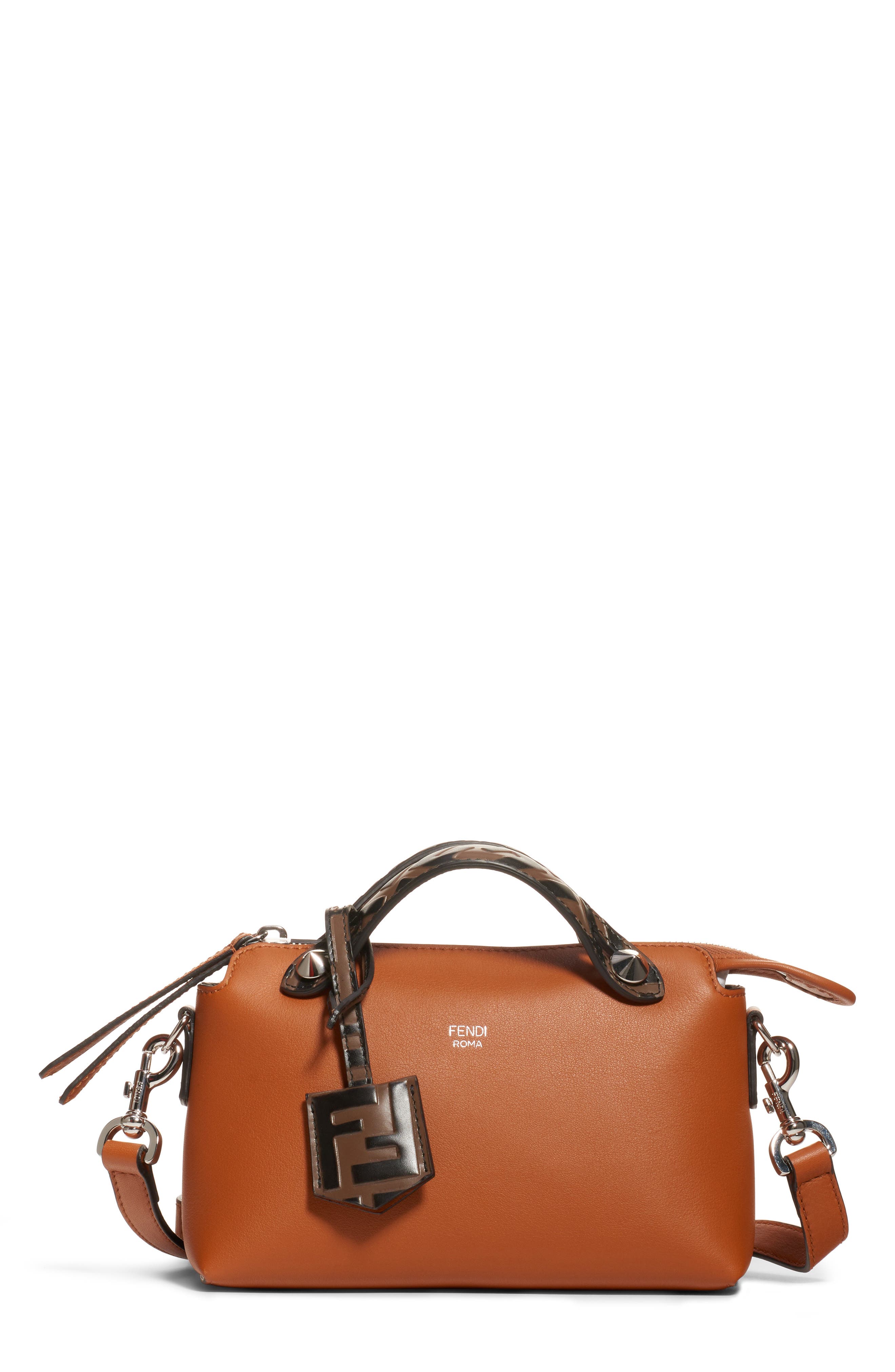 Fendi Mini By The Way Leather Crossbody Bag, Main, color, 