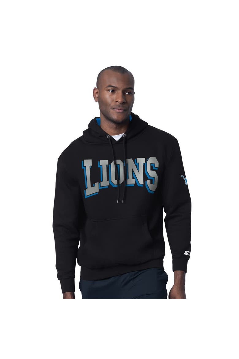 Men's Starter Black Detroit Lions Thursday Night Gridiron Hoodie, Main, color, Black