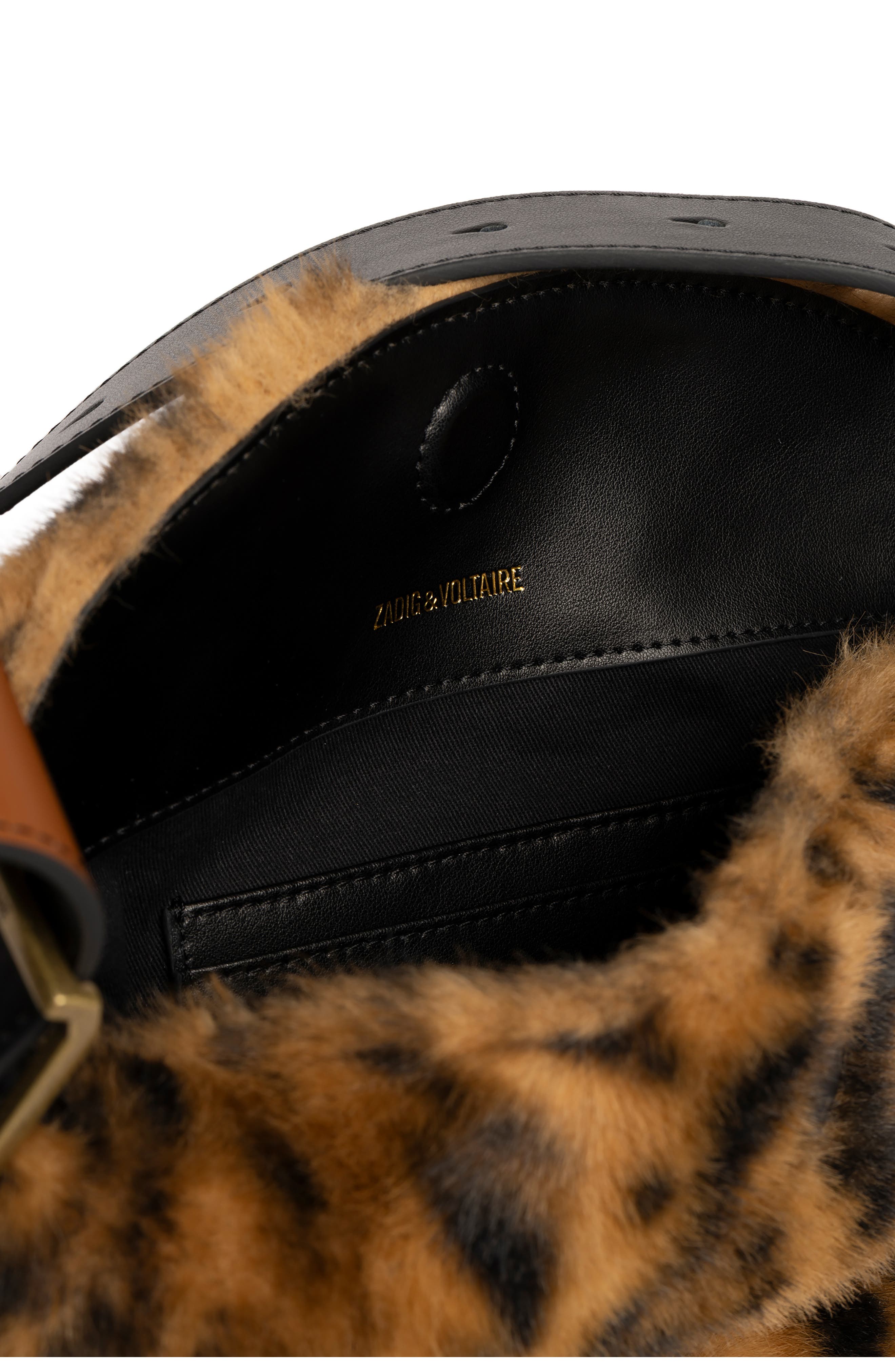 Zadig 
Voltaire Baby Jane Leo Faux Fur Shoulder Bag, Alternate, color, Cognac