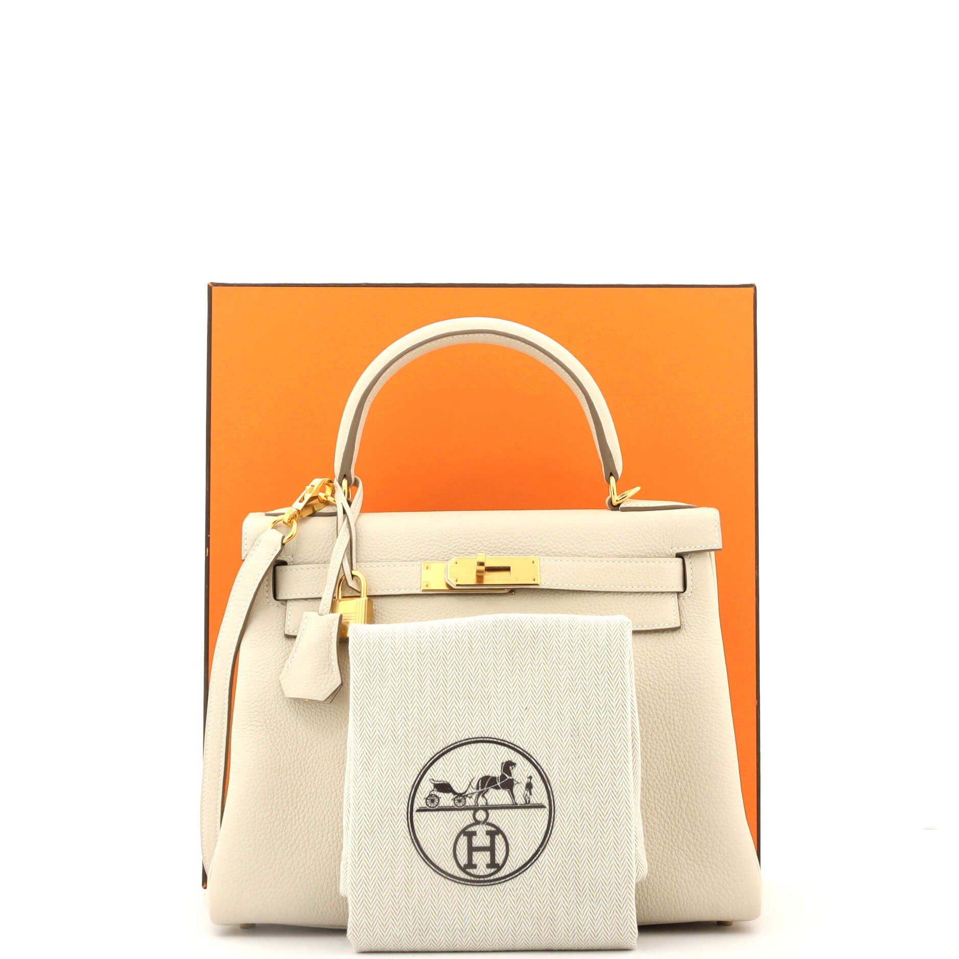 Pre-Owned Hermes Kelly Handbag Light Togo with Gold Hardware 28, Alternate, color, 