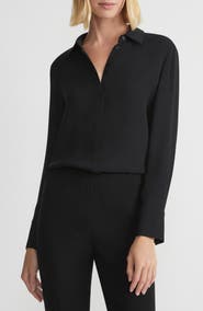 Lafayette 148 New York Scottie Silk Button-Up Blouse