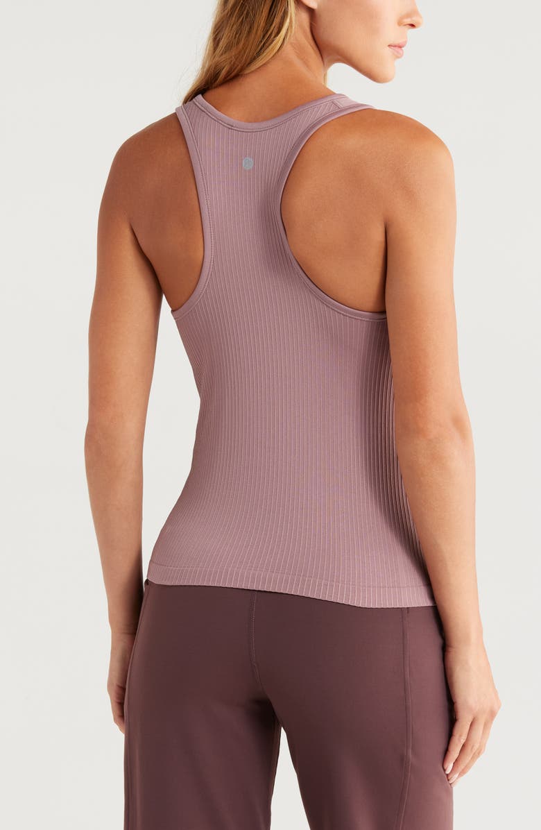 Zella Pure Seamless Racerback Rib Tank, Alternate, color, Purple Moon