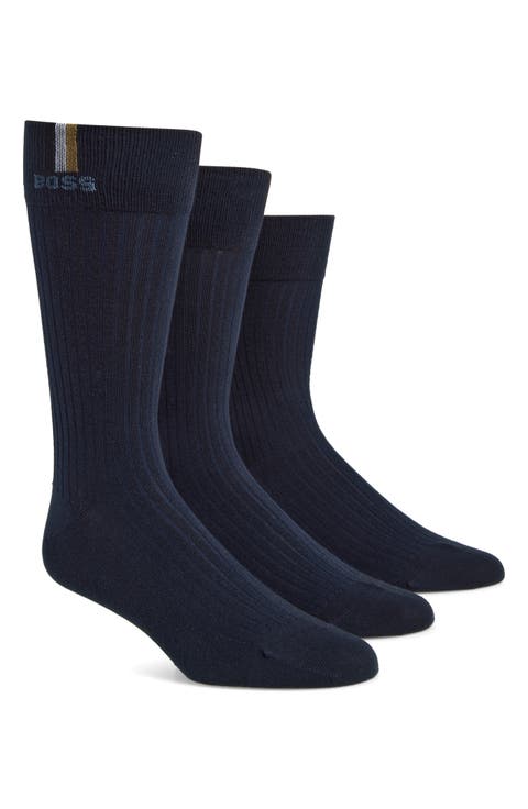 3-Pack Ribbed Iconic Crew Socks
