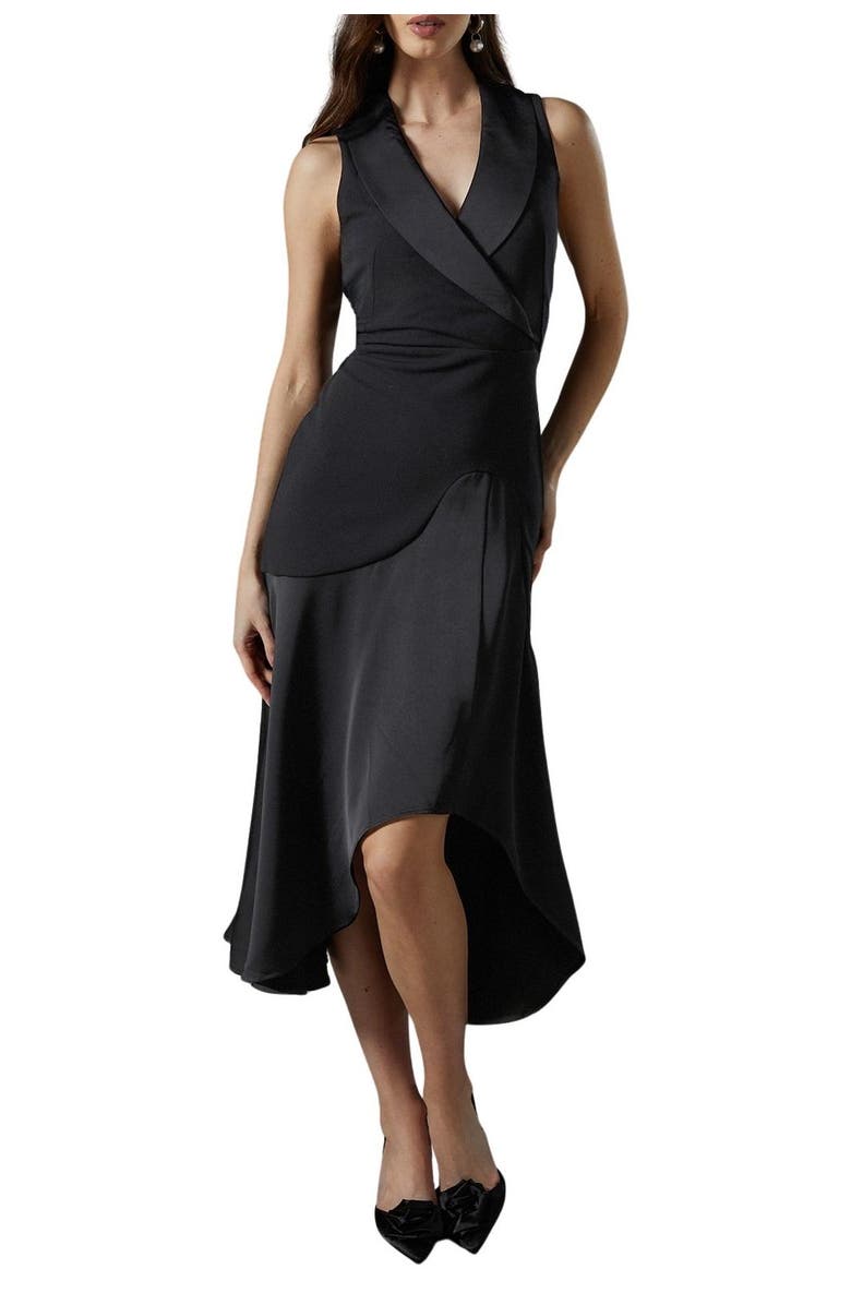 Coast Tux Sleeveless Midi Dress, Alternate, color, Black