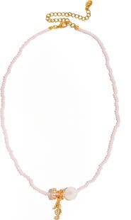Girls Crew Seahorse Beaded Pendant Necklace
