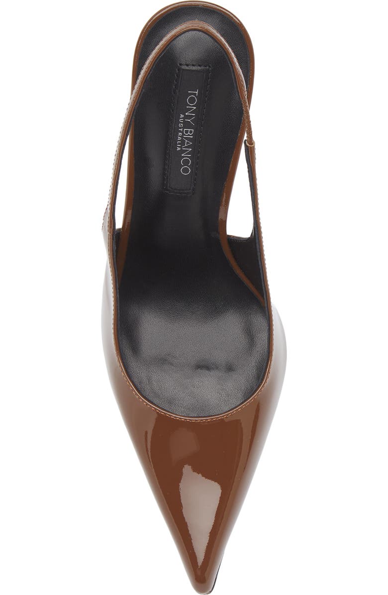 Tony Bianco Slingback Pointed Toe Pump, Alternate, color, Mocha Patent