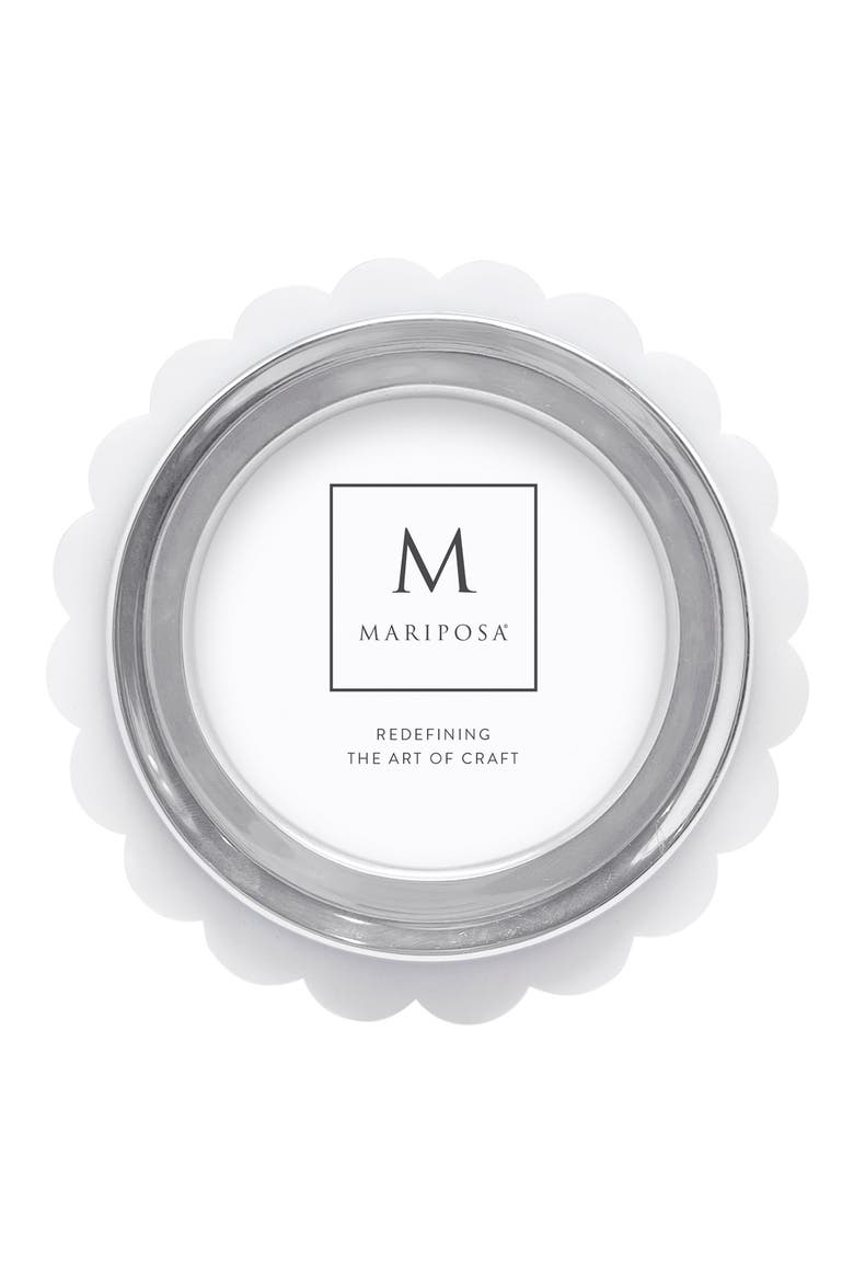 Acrylic Scallop Round Picture Frame, Main, color, WHITE