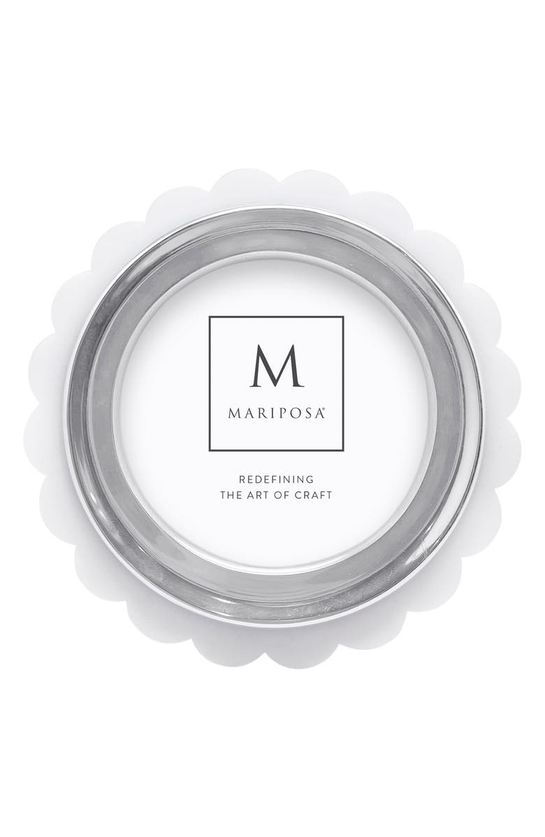 Mariposa Acrylic Scallop Round Picture Frame, Main, color, White