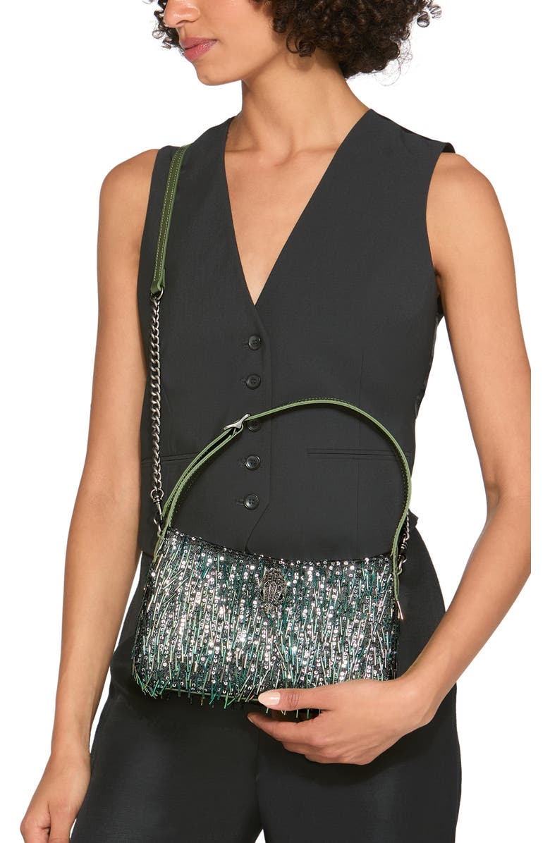 Kurt Geiger London Bong Shoulder Bag, Alternate, color, Dark Green