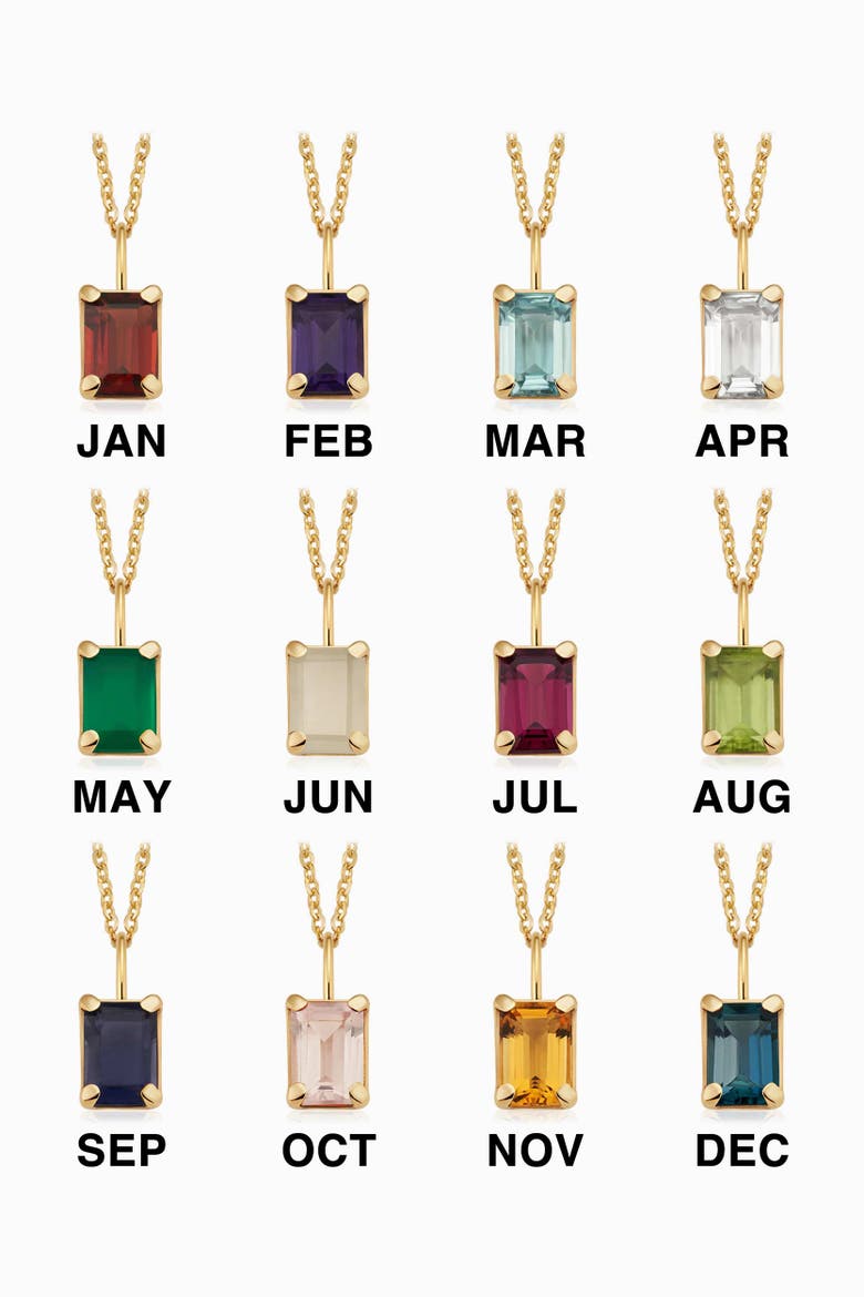 14K Gold Date Me Birthstone Pendant Necklace, Alternate, color, Iolite - September