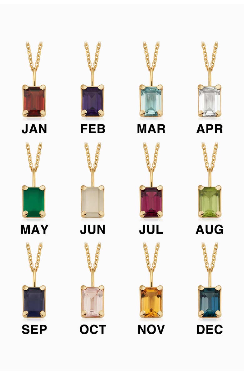 Oradina 14K Gold Date Me Birthstone Pendant Necklace, Alternate, color, White Topaz - April