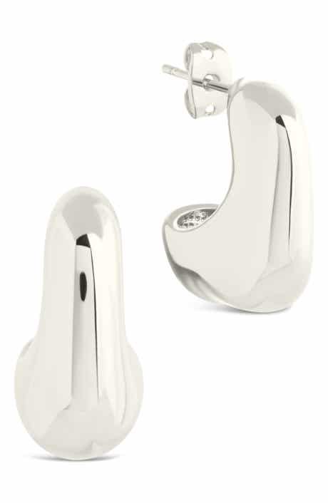 Sterling Forever Demi Chunky Molten Hoop Earrings